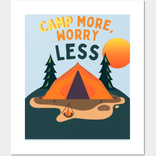 Camp More Worry Less Camping Posters and Art